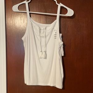 White Justice Tank top, includes white Scrunchie